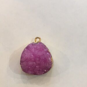 Elegant Purple Druzy Pendant with Gold Trim